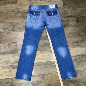 True Religion Ricky Relaxed Straight Blue Jeans 32 *Never‎ Worn Bought New*